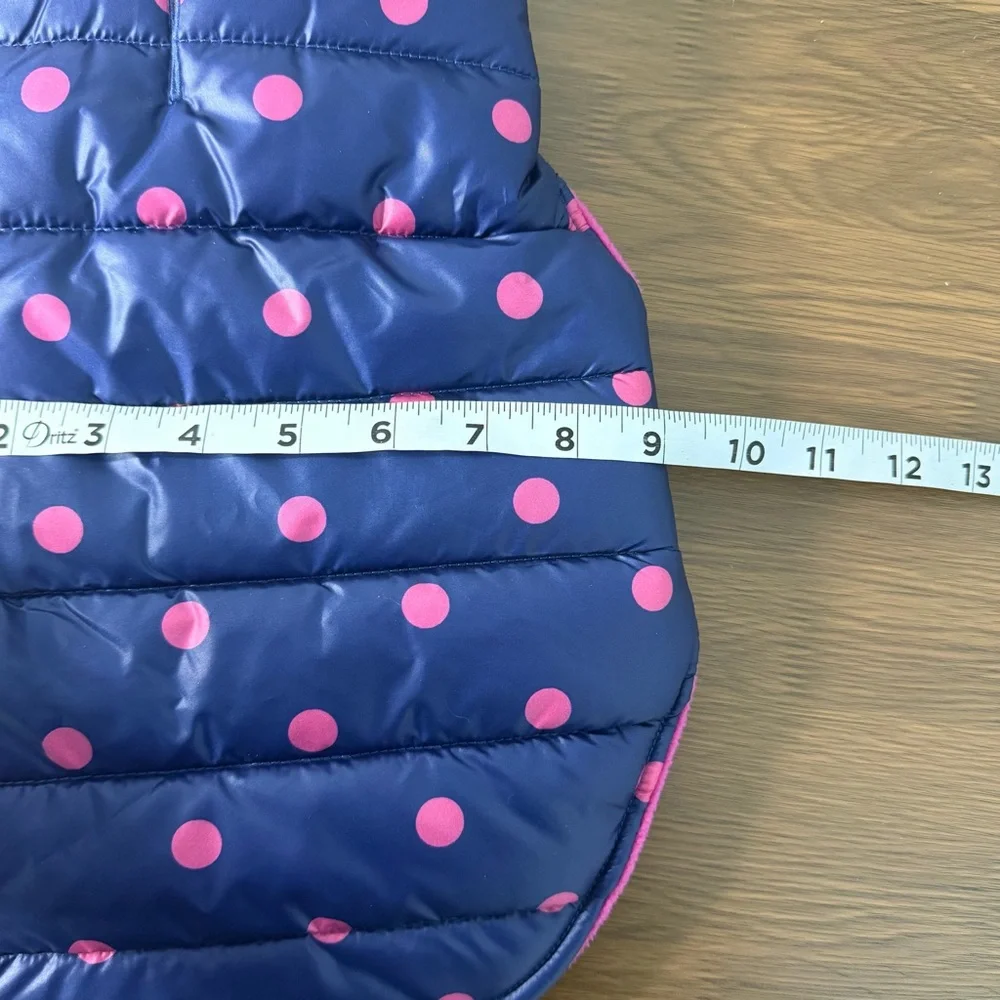 Top Paw Dog Puffer Vest/Jacket Blue Pink With  Polka Dots size Small‎